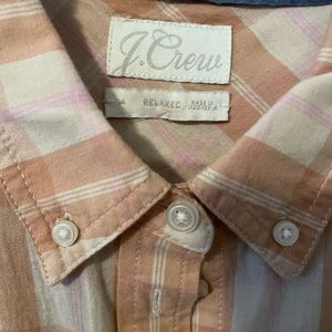 J Crew peaches and cream relaxed flannel. NWOT. Size 14